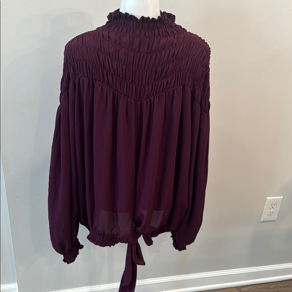 VENUS 1X Modest High Neckline Purple Blouse - Picture 5 of 10